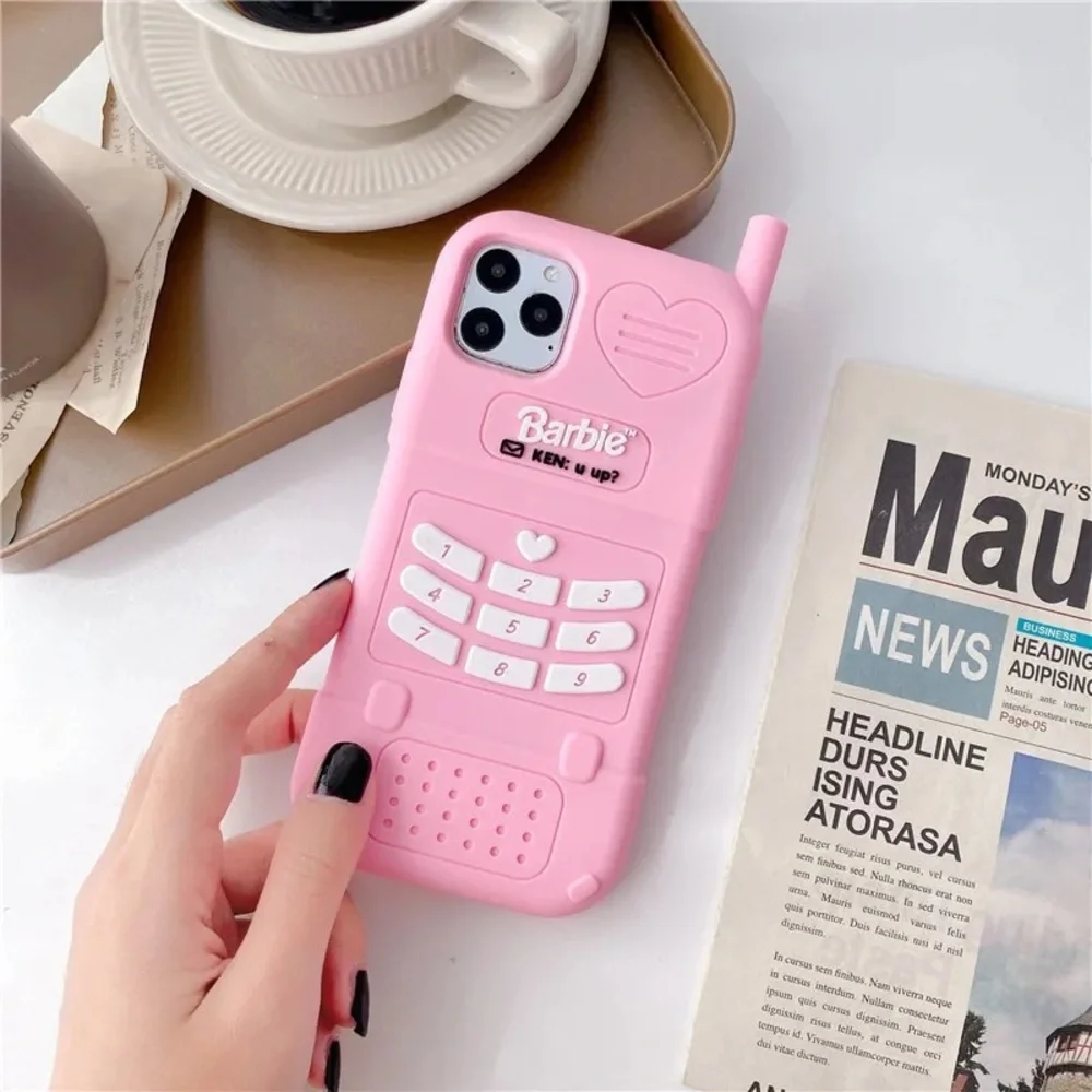 Cute Pink Barbie Girl Pink Phone Anti Drop ( iPhone 13 Pro Max)